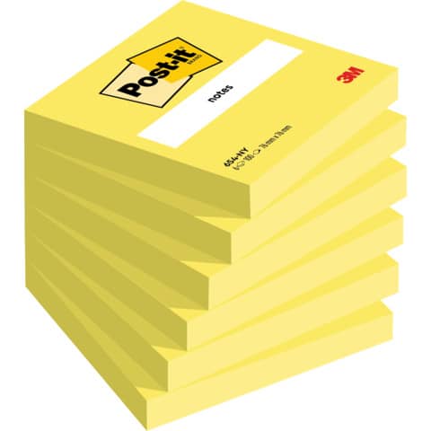 Foglietti Post-it® giallo neon 100 fogli/blocchetto conf. 6 pz 76x76 mm 75011N